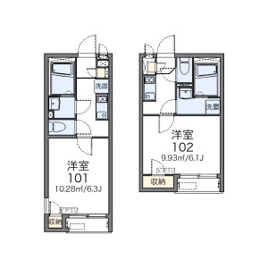 1K Apartment in Makuharihongo - Chiba-shi Hanamigawa-ku Floorplan
