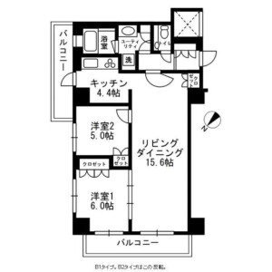 2LDK Mansion in Sarugakucho - Shibuya-ku Floorplan