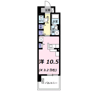 1R Mansion in Rokucho - Adachi-ku Floorplan