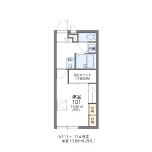 1K Apartment in Tenjin - Sasebo-shi Floorplan