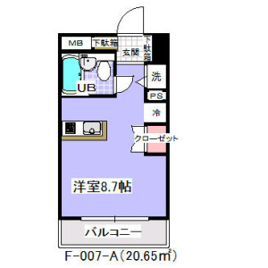 1R Mansion in Isejuku - Ichikawa-shi Floorplan
