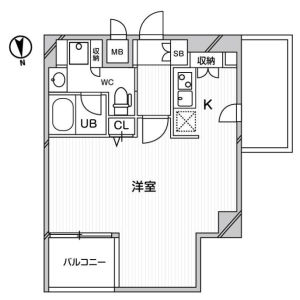 1R Mansion in Yotsuyasakamachi - Shinjuku-ku Floorplan