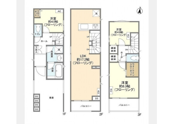 3LDK House to Rent in Yokohama-shi Kanagawa-ku Floorplan