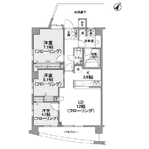 3LDK Mansion in Sangenjaya - Setagaya-ku Floorplan