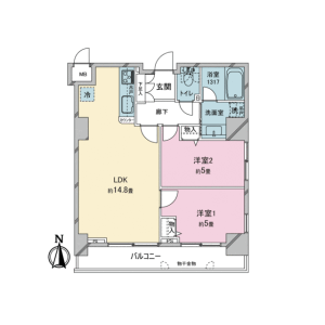 2LDK Mansion in Kandanishikicho - Chiyoda-ku Floorplan