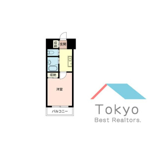 1K Mansion in Higashinihombashi - Chuo-ku Floorplan