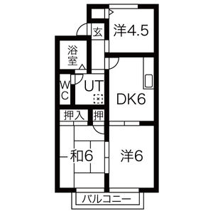 3DK Apartment in Ukigaicho - Miyoshi-shi Floorplan