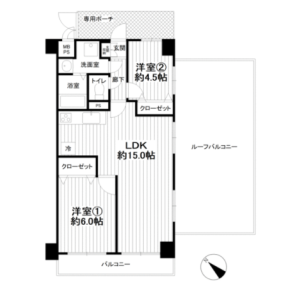 2LDK {building type} in Kamitsurumahoncho - Sagamihara-shi Minami-ku Floorplan