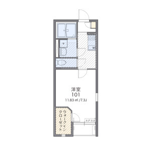 1R Apartment in Kohoku - Tsuchiura-shi Floorplan