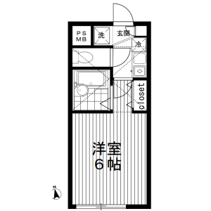 1LDK Mansion in Okubo - Shinjuku-ku Floorplan