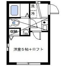 1K Apartment in Hiyoshihoncho - Yokohama-shi Kohoku-ku Floorplan