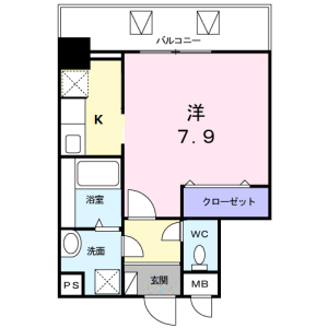1K Mansion in Nakaochiai - Shinjuku-ku Floorplan