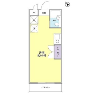 1R Mansion in Shiratoridai - Yokohama-shi Aoba-ku Floorplan