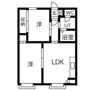 2LDK Apartment in Kikusui 8-jo - Sapporo-shi Shiroishi-ku Floorplan